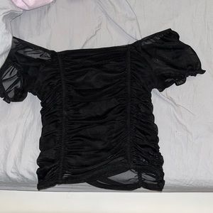 Cute black off the shoulder crop top